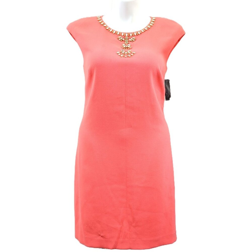 Vince Camuto‎ Cap Sleeve Rhinestone Sheath Dress Women's 14 Career Cocktail NWT
